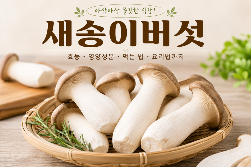 새송이버섯은 어디에 좋을까? 효능·영양성분·먹는 법·요리법까지