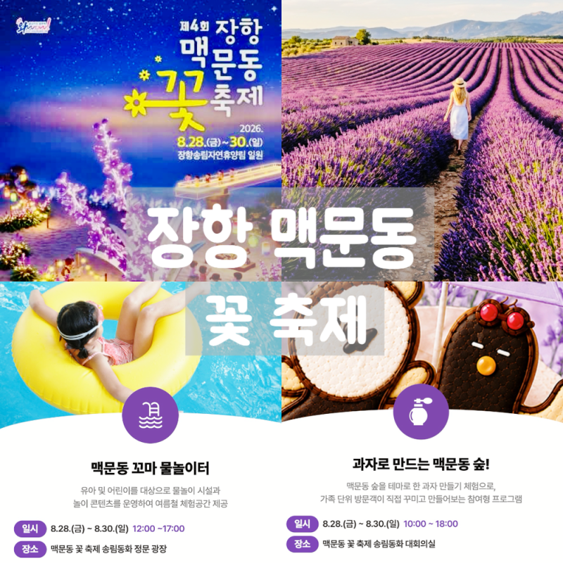 #146.(서천여행)장항 맥문동 꽃 축제 총정리 (주차꿀팁·공연일정·아이랑 체험)