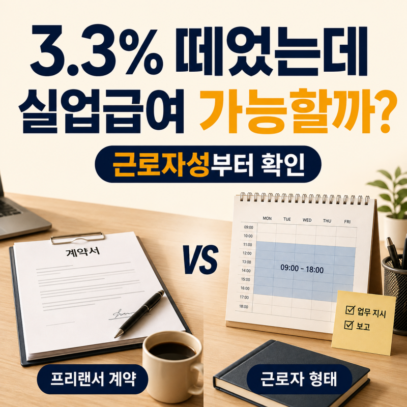 3.3% 프리랜서 실업급여｜4대보험 안 들었어도 근로자라면 확인할 방법