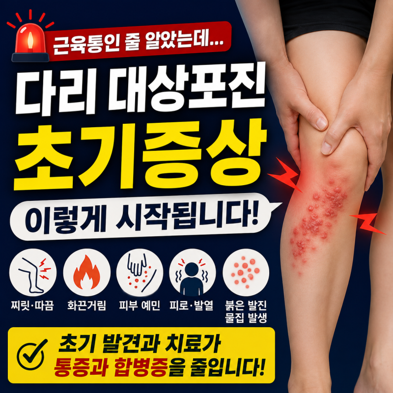 “근육통인 줄 알았는데…” 다리 대상포진 초기에는 이렇게 시작됩니다