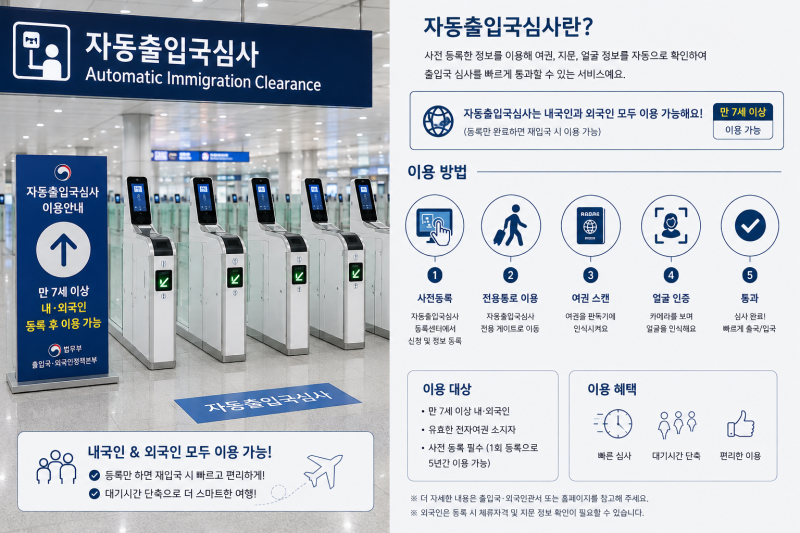 만7세 이상 자동출입국심사 등록 가능 방법안내드려요 서류준비