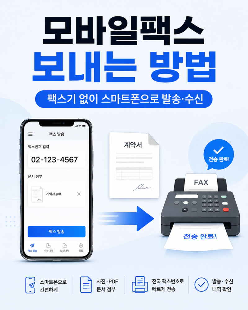 모바일팩스 보내는 방법｜팩스기 없이 스마트폰으로 무료 발송·수신하는 법