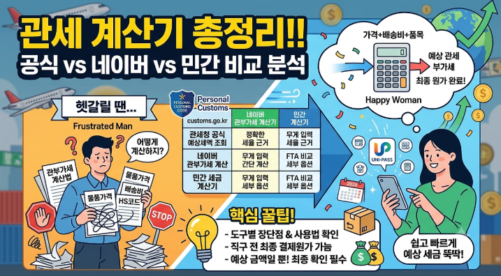 관세 계산기, 공식/네이버/민간 뭐가 다른지 알고 쓰세요