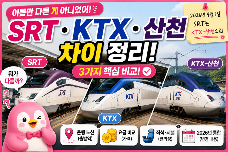 3가지 SRT KTX 산천 차이, 이름만 다른 줄 알았는데…