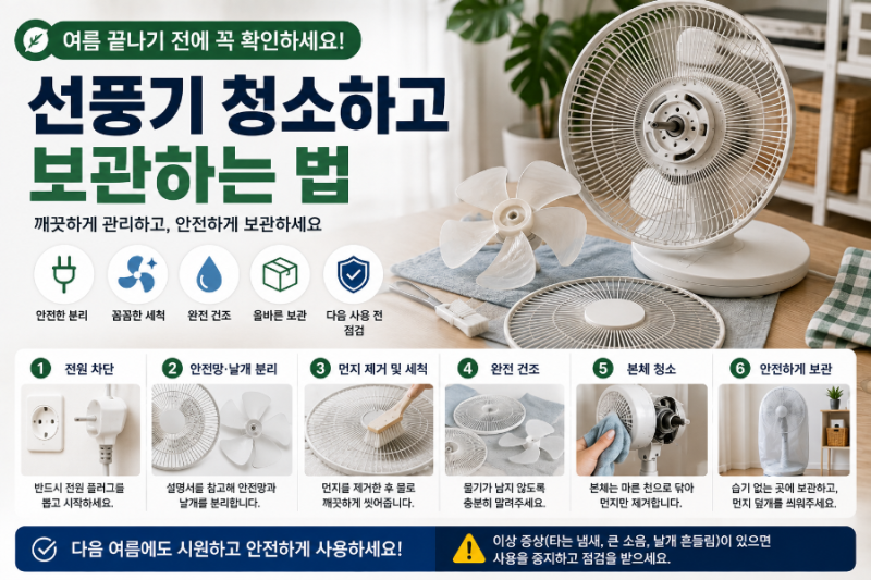 선풍기 청소하고 보관하는 법, 여름 끝나기 전에 확인하세요
