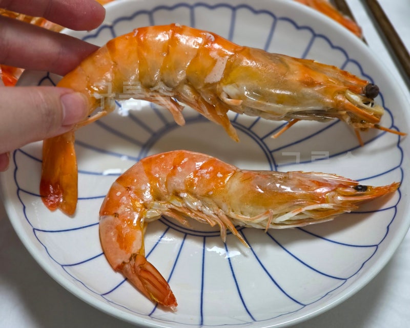냉동 블랙타이거 새우 & 흰다리 새우 찜, 새우 찌는 시간, 새우 소스 레시피, 새우머리 버터구....