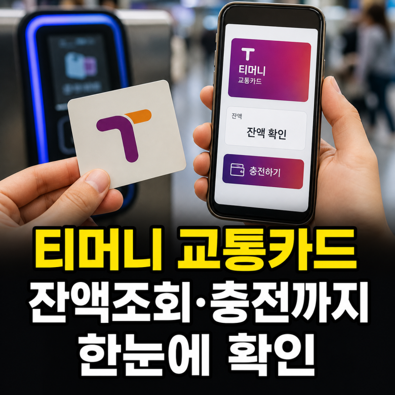 티머니 교통카드 사용법부터 스마트폰 잔액조회·충전까지 한눈에