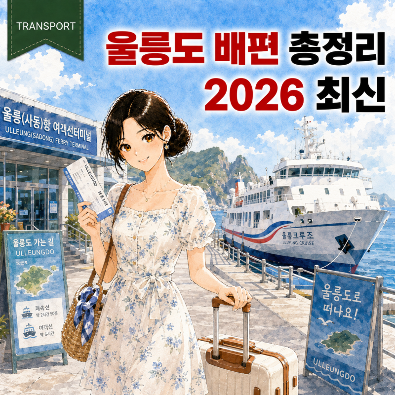 울릉도 배편 총정리 2026｜포항·묵호·강릉 시간표·요금·차량선적
