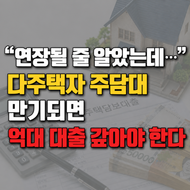“주담대 만기연장 안 됩니다” 다주택자 대출 규제, 누가 해당될까?