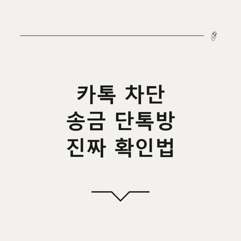 카카오톡 차단 확인 최신 방법 총정리 (송금 표시, 단톡방 초대 팩트체크)