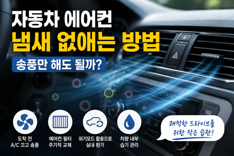자동차 에어컨 냄새 없애는 방법, 송풍만 해도 될까?