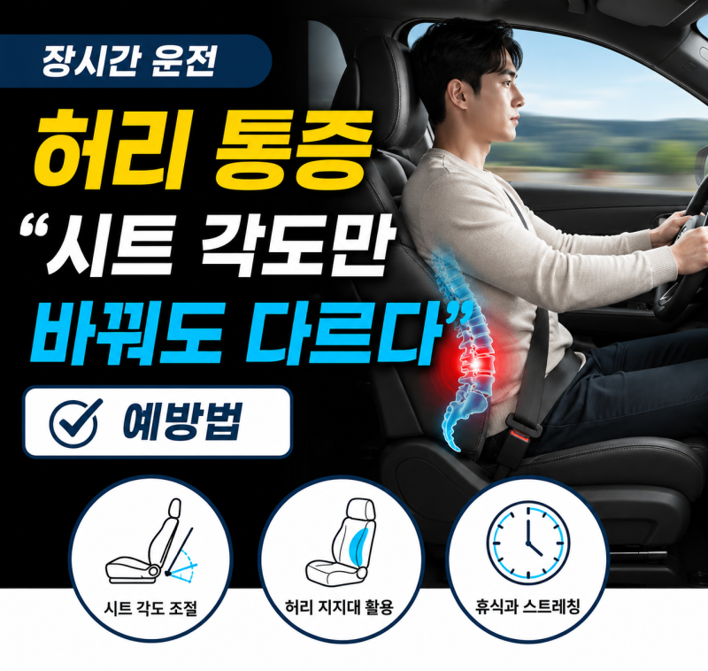 장시간 운전 허리 통증 "시트 각도만 바꿔도 다르다" 예방법