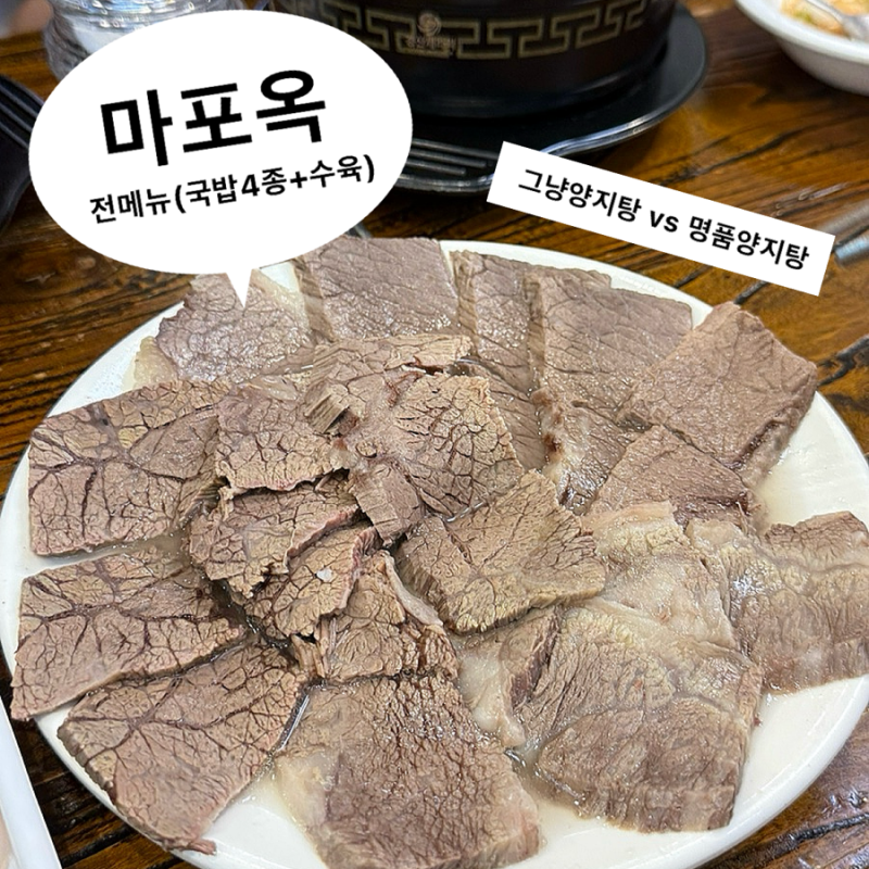 [마포/공덕] 마포옥 | 전메뉴 비교 총정리(일반양지 vs 명품양지, 우삼겹/차돌탕) | 한우폭탄 ....