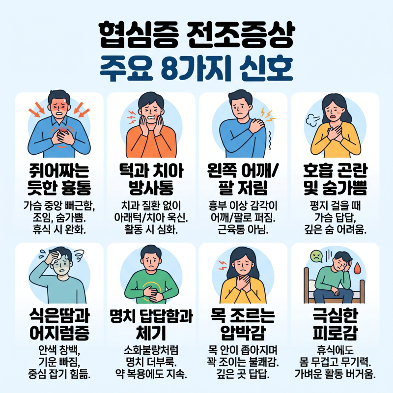 협심증전조증상 8가지, 이렇게 대처하세요 (협심증증상)