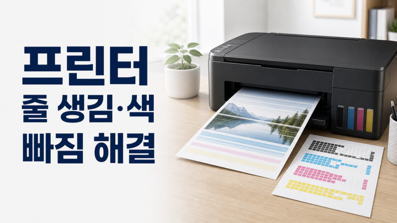 엡손 프린터 인쇄할 때 줄 생김·색 빠짐 해결, 노즐 검사부터 확인하세요