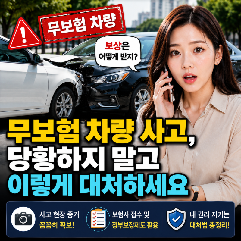 무보험 차량 사고, 당황하지 말고 이렇게 대처하세요