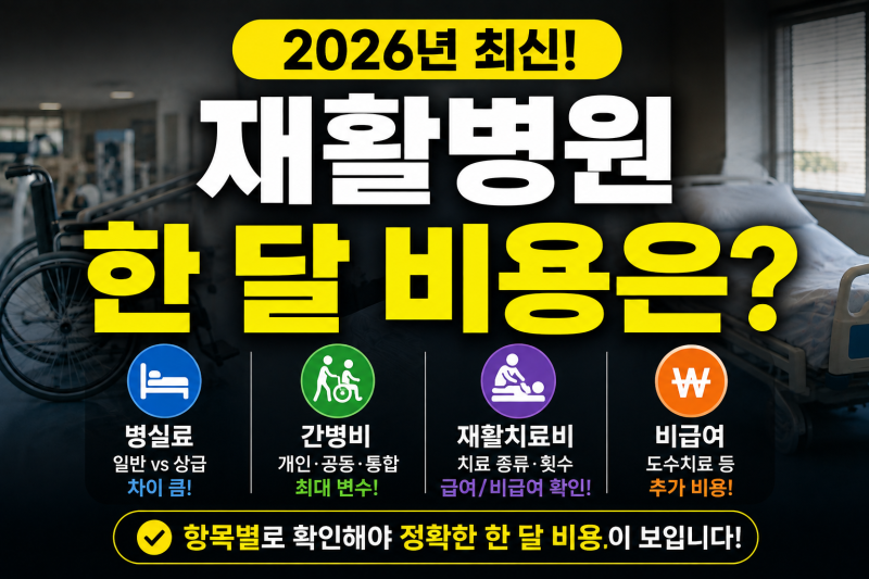 재활병원 입원비 한 달 얼마일까? 병실료·간병비·재활치료비 계산법