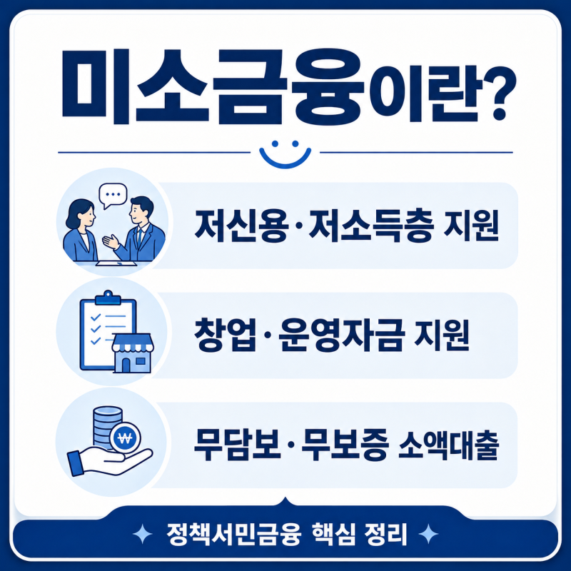 미소금융 대출, 신용점수가 낮아도 가능한 이유와 신청 전 꼭 볼 조건