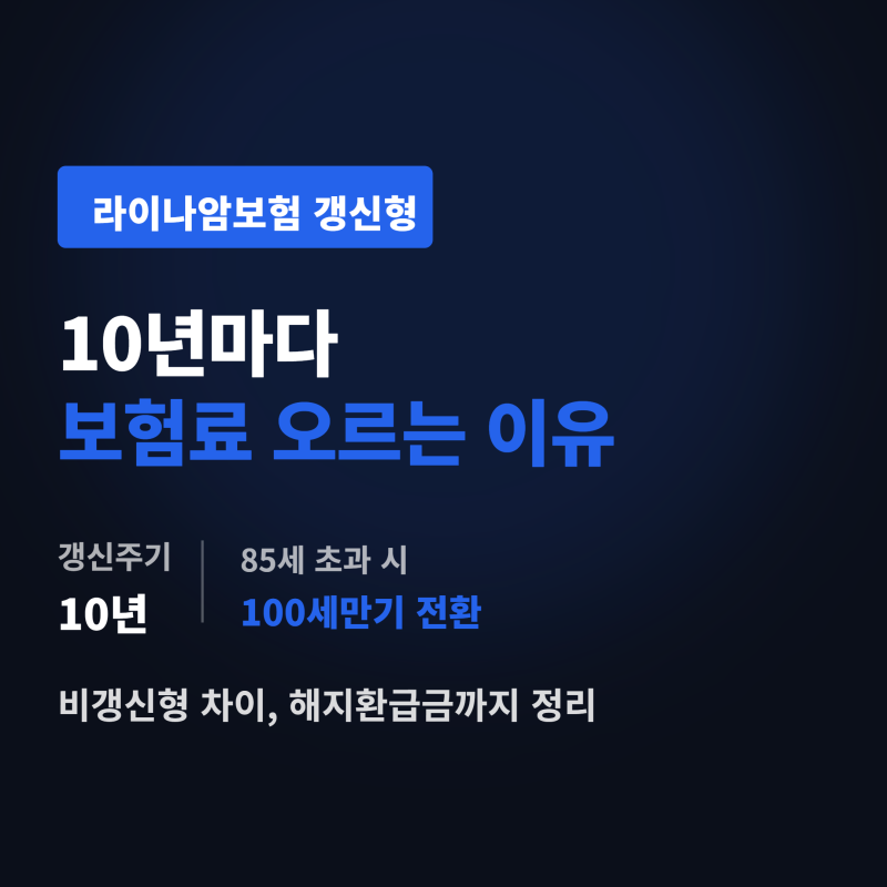라이나암보험 갱신형 10년마다 보험료 오르는 이유