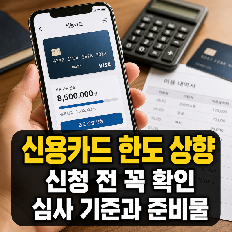 신용카드 한도 상향 신청 방법과 심사 기준, 준비할 것