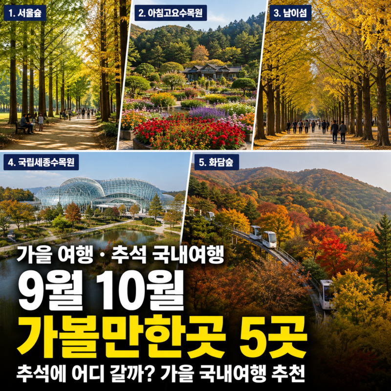 9월 10월 가볼만한곳 5곳, 추석에 어디갈까?