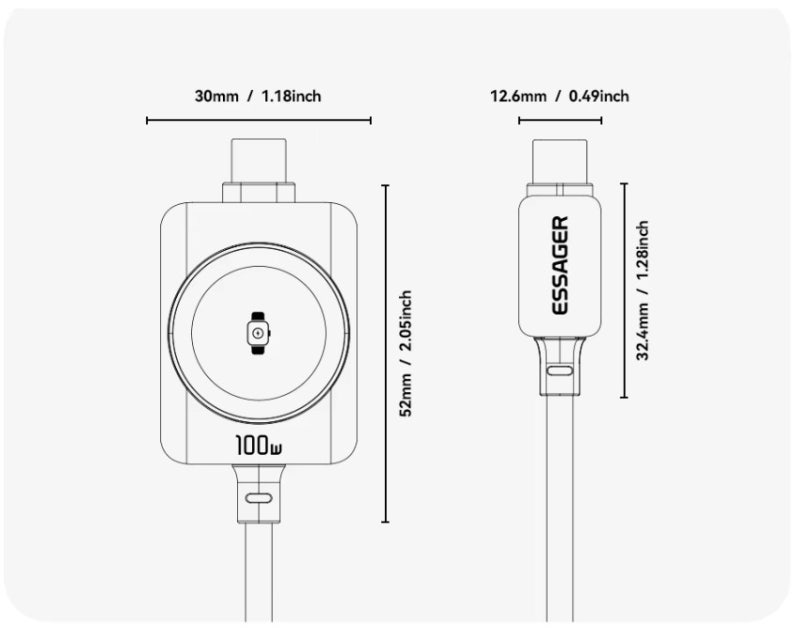 [리뷰조각] ESSAGER 고속충전 애플워치 100W 2-in-1 마그네틱 케이블 ⌚️ 사용기