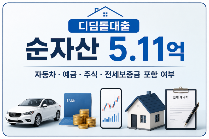 디딤돌대출 순자산 계산법: 자동차,예금,주식 포함 여부