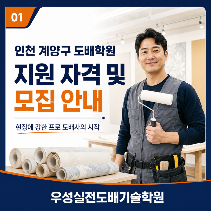 인천 도배학원 우성실전도배기술학원 지원 자격 및 모집 안내
