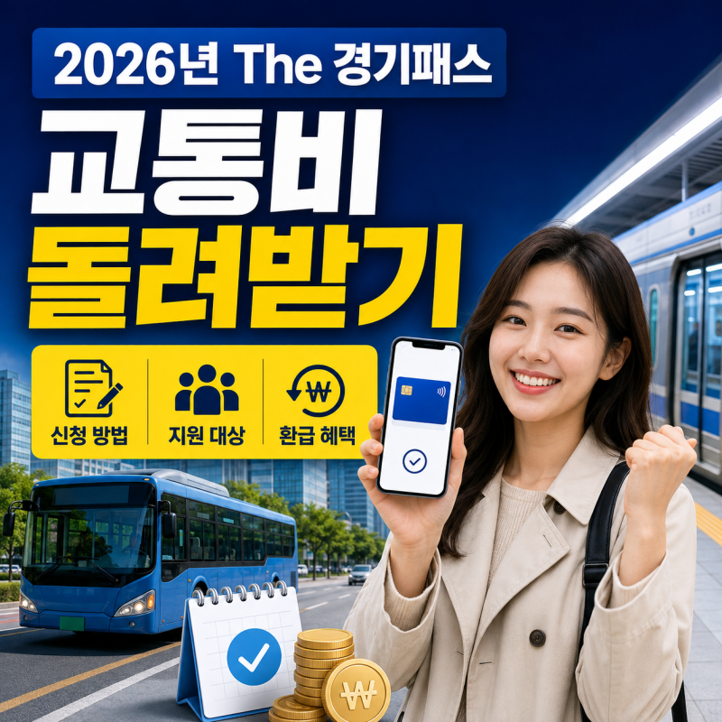 경기도민이라면 매달 새 나가는 교통비, 어떻게 돌려받을 수 있을까? 2026년 The 경기패스 신청....