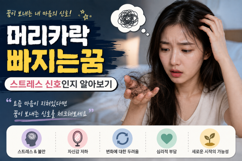 머리카락빠지는꿈 스트레스 신호인지 알아보기
