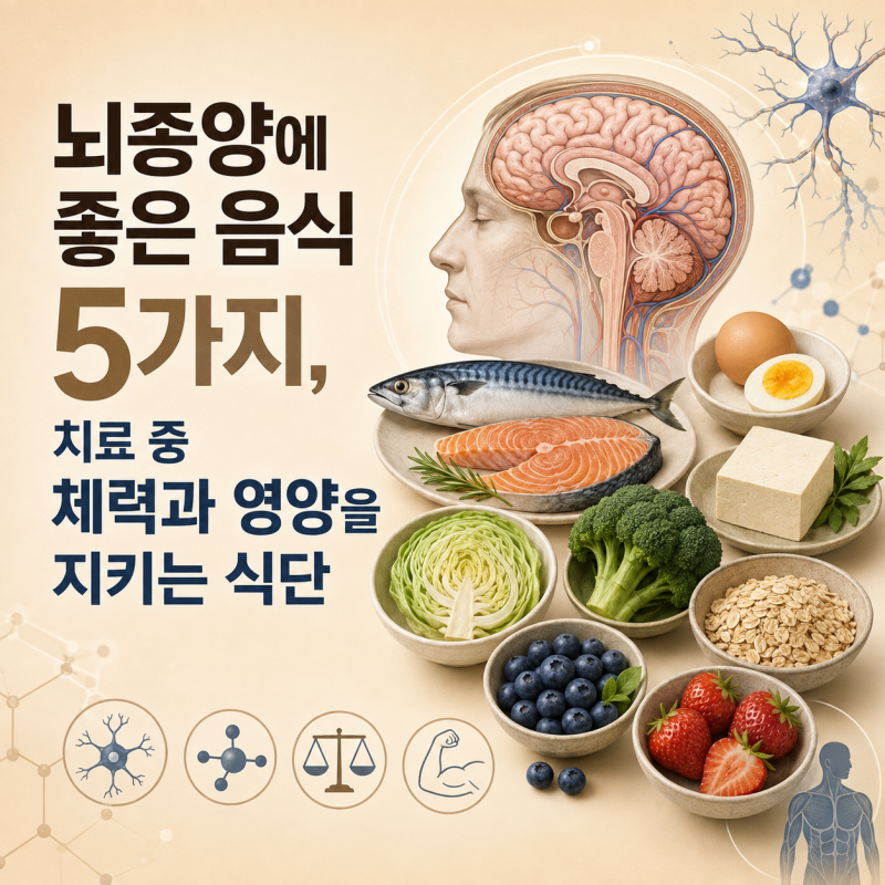 뇌종양에 좋은 음식 5가지, 체력과 영양을 지키는 식단