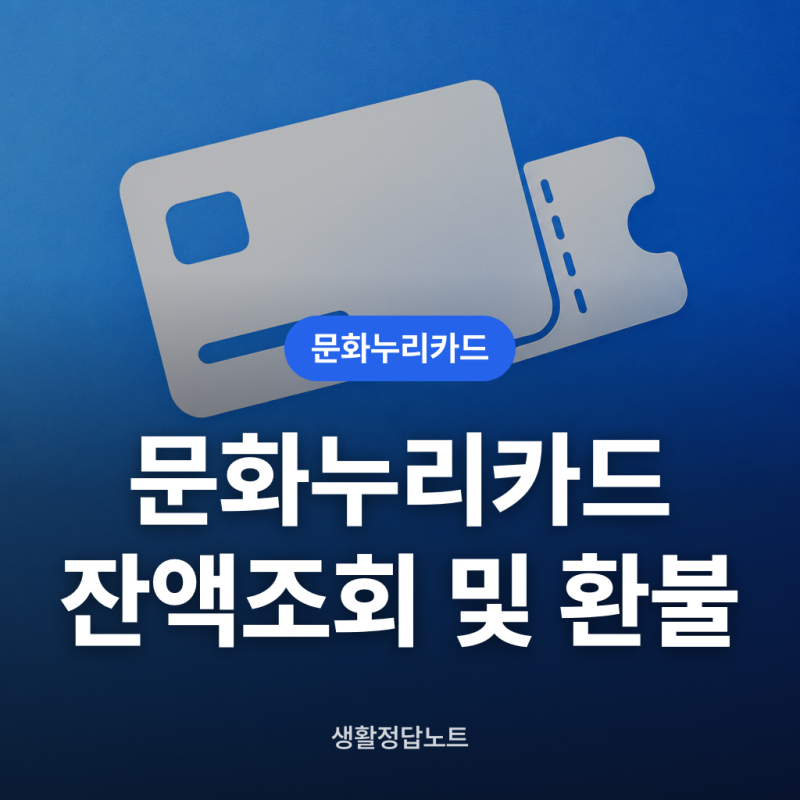 문화누리카드 잔액조회 및 환불 규정 3가지
