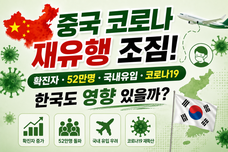 중국 코로나 재유행 조짐! 확진자·52만명·국내유입·코로나19, 한국도 영향 있을까