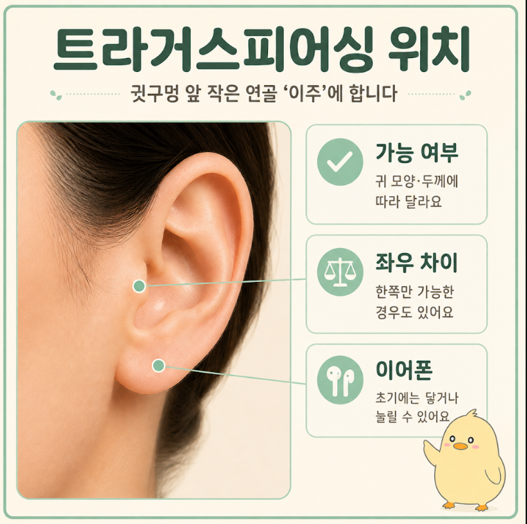 트라거스피어싱, 통증부터 회복 기간·관리까지 총정리