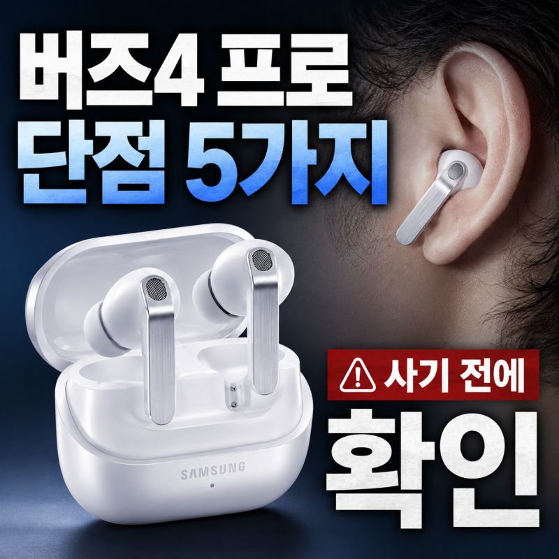 갤럭시 버즈4 프로 단점 5가지, 사기 전에 확인하세요