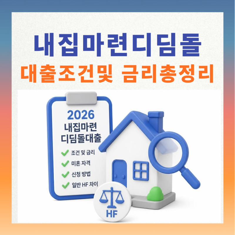 2026 내집마련 디딤돌대출 조건 및 금리 총정리 (미혼 자격, 신청 방법, 일반 HF 차이 완벽 ....