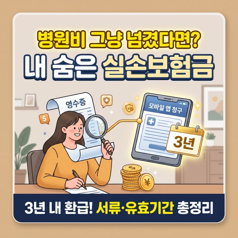 "병원 다녀오고 그냥 넘겼다면?" 실손보험금 청구 서류, 유효기간 및 놓친 돈 받는 법