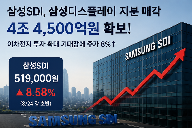 삼성SDI 4조4500억원 확보, 삼성디스플레이 지분 매각한 이유는?