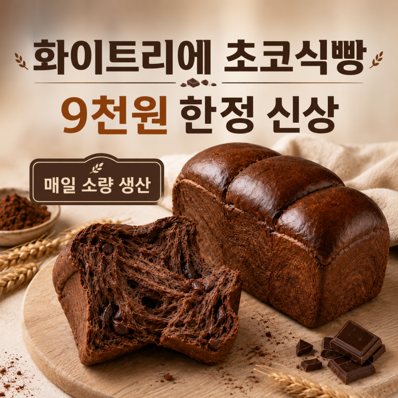 화이트리에 초코식빵 나왔다, 9천원 한정 신상 뭐가 다를까?