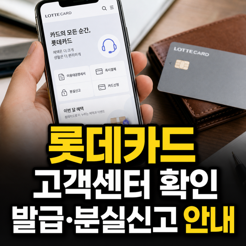 롯데카드 홈페이지 바로가기와 고객센터 전화번호, 카드발급·분실신고 안내