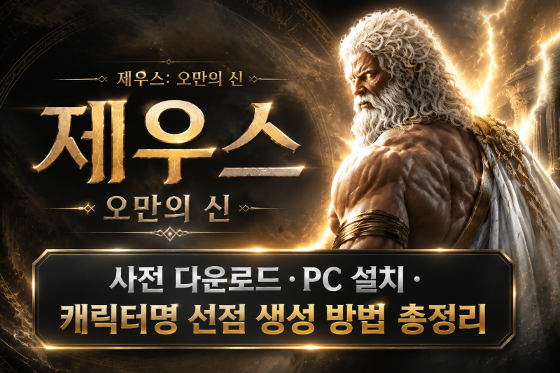 컴투스 제우스: 오만의 신 출시일｜사전 다운로드·PC 설치·캐릭터명 선점 생성 방법 총정리