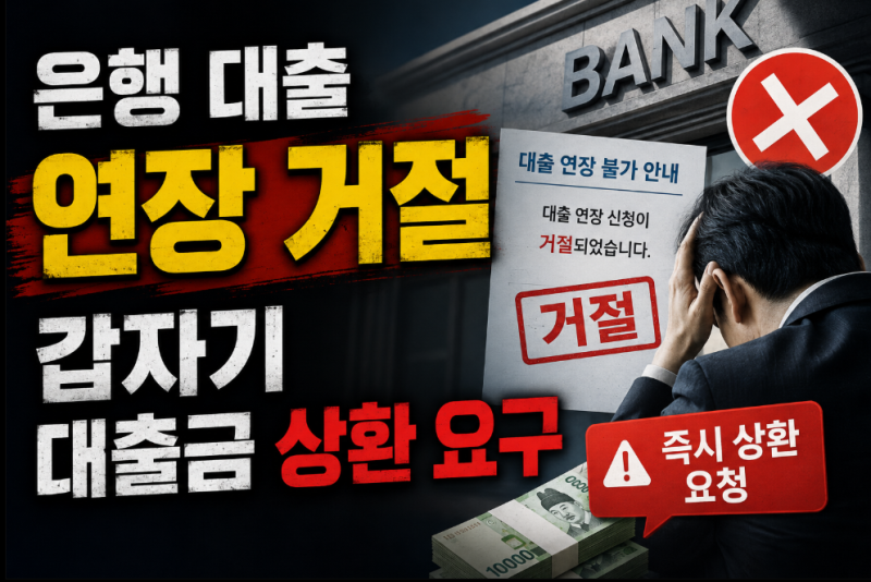 은행 대출 연장 거절 - 갑자기 대출금 상환 요구