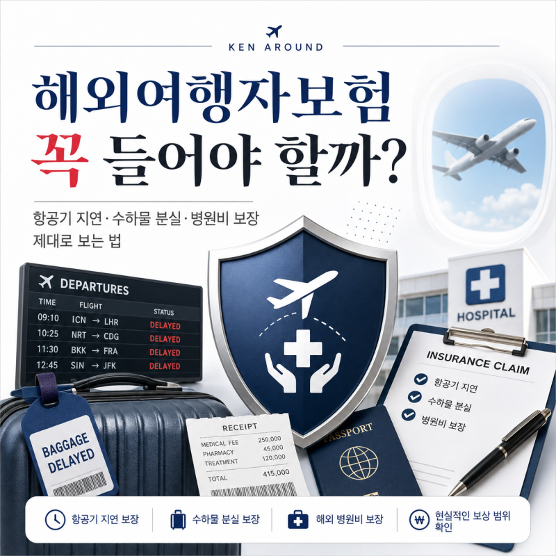 해외여행자보험 꼭 들어야 할까?｜항공기 지연·수하물 분실·병원비 보장 제대로 보는 법