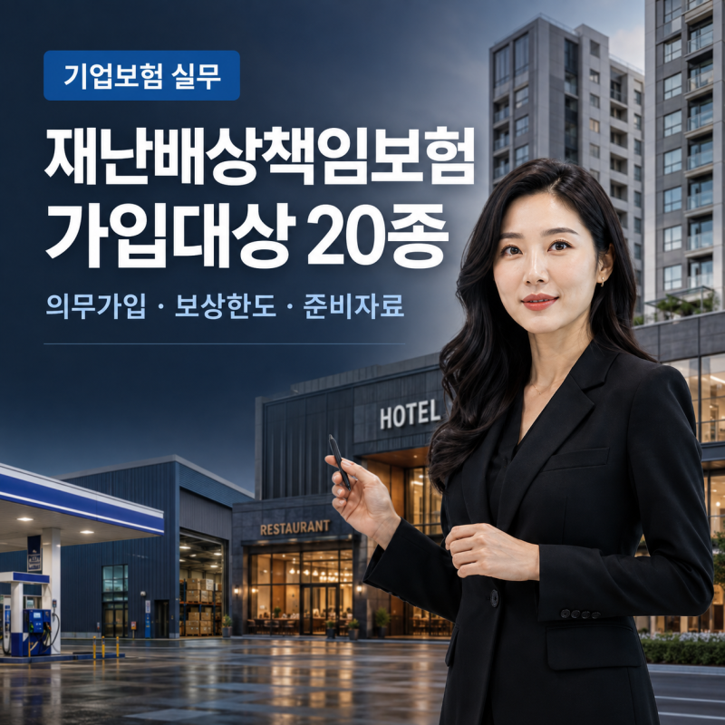 2026 재난배상책임보험 가입대상 20종, 우리 사업장도 의무가입일까?