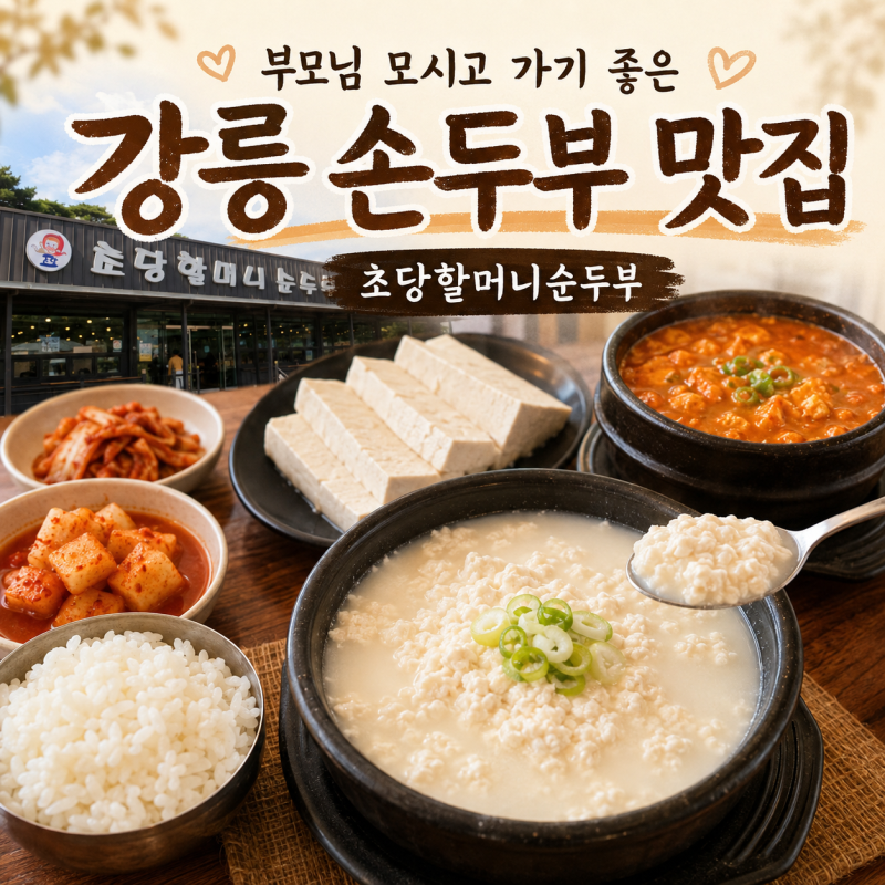 [강릉/순두부맛집추천] 짬뽕순두부 말고 손두부요.엄마 아빠 모시고 간 초당할머니순두부에....