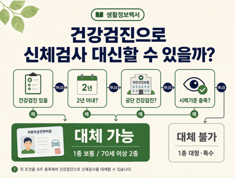 운전면허 적성검사 건강검진 대체｜2년 이내·시력기준·온라인 신청