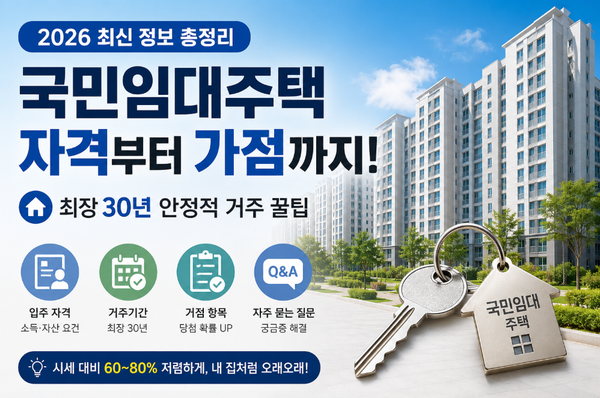 2026 국민임대주택 자격 총정리! 소득기준·자산·가점·거주기간까지