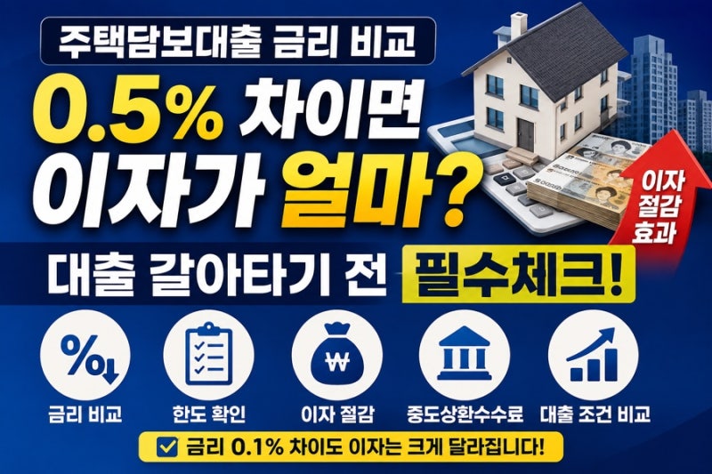 주택담보대출 금리 비교, 대출 갈아타기 전 꼭 확인해야 할 5가지