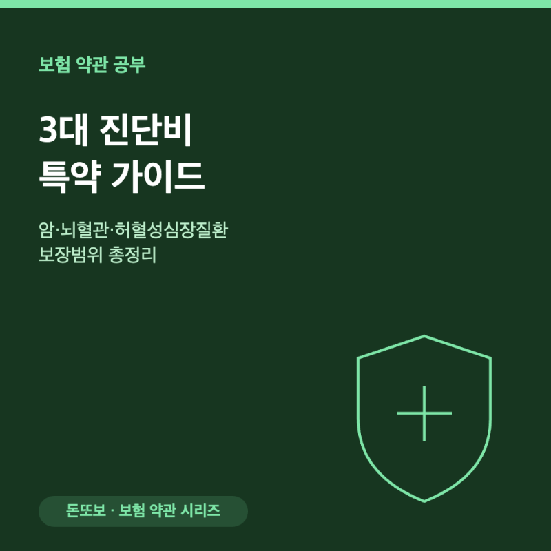 3대 진단비 특약 - 암·뇌혈관·허혈성심장질환 진단비 총정리