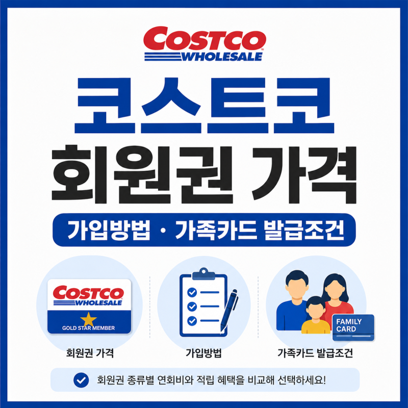 코스트코 회원권 가격과 가입방법, 가족카드 발급조건